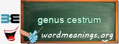 WordMeaning blackboard for genus cestrum